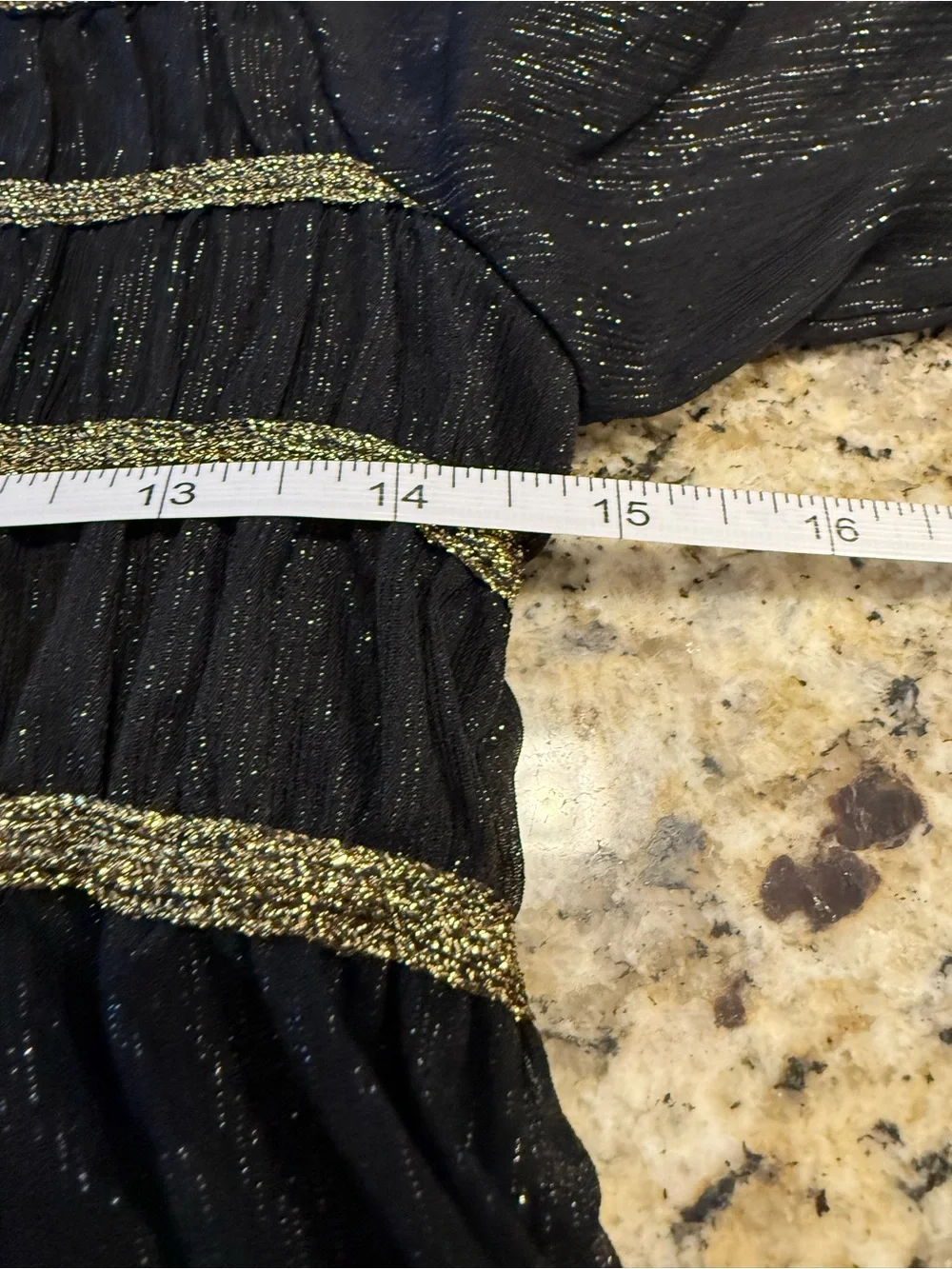 Chelsea & Violet Girl versatile black metallic gold shift dress SZ 14